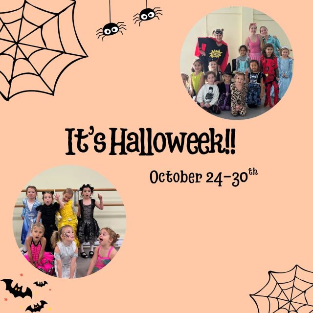 It’s Hallo-WEEK!! 

We can’t wait to see your Halloween spirit! Dancers are welcome to wear their costumes to class starting today (October 24th).

Happy Halloween!