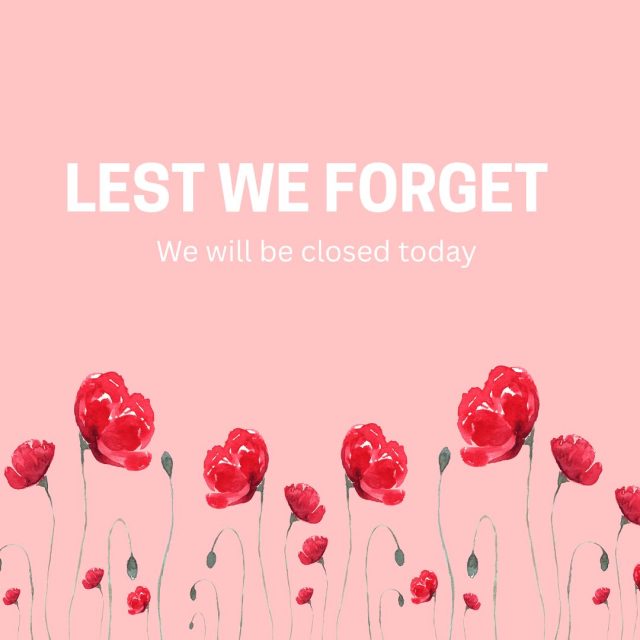 In honour of Remembrance Day, we will be closed on Tuesday, November 11th as we remember and pay tribute to those who served. 

Classes will resume tomorrow November 12th.