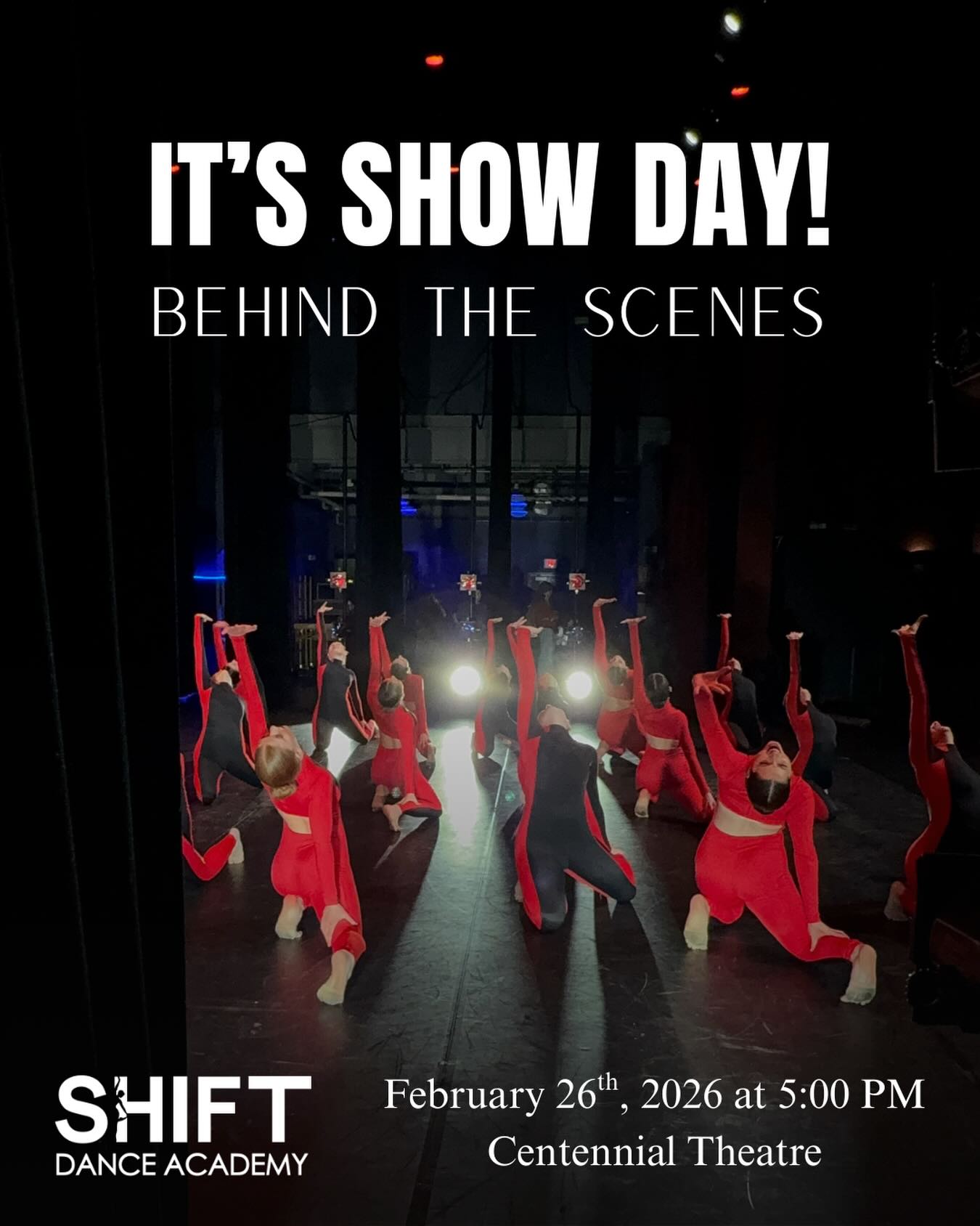 See you on stage!! 

We are so excited to present Behind The Scenes, an inside look into our 2026 competitive season! 

Reminder, the studio is closed today as we are at the theatre. 

Good luck dancers!! 🤩
