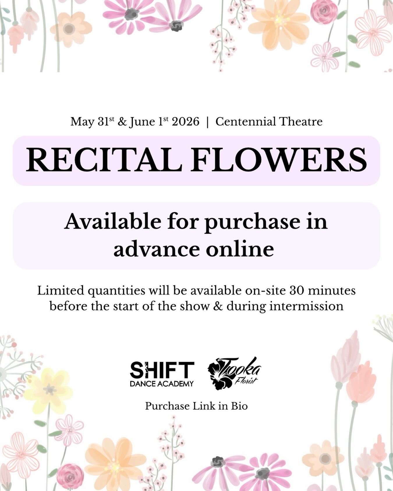 Pre-orders for flowers are now open! Surprise your dancer with a beautiful bouquet 💐 

Purchase Link In Bio