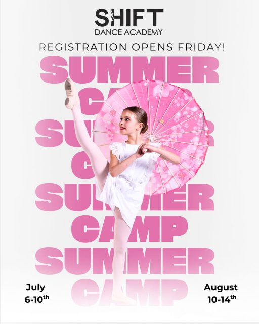 Let’s dance together this summer! 

✅ Registration opens: Friday, January 30th 
📧 How to register: visit www.shiftdance.ca or email info@shiftdance.ca
🗓️ Dates: July 6-10th & August 10-14th 
👯‍♀️ Ages: 4+yrs
🩰 Levels: Beginner - Advanced Competitive 

Mark your calendars and reserve your spot to dance with us this summer! ☀️
