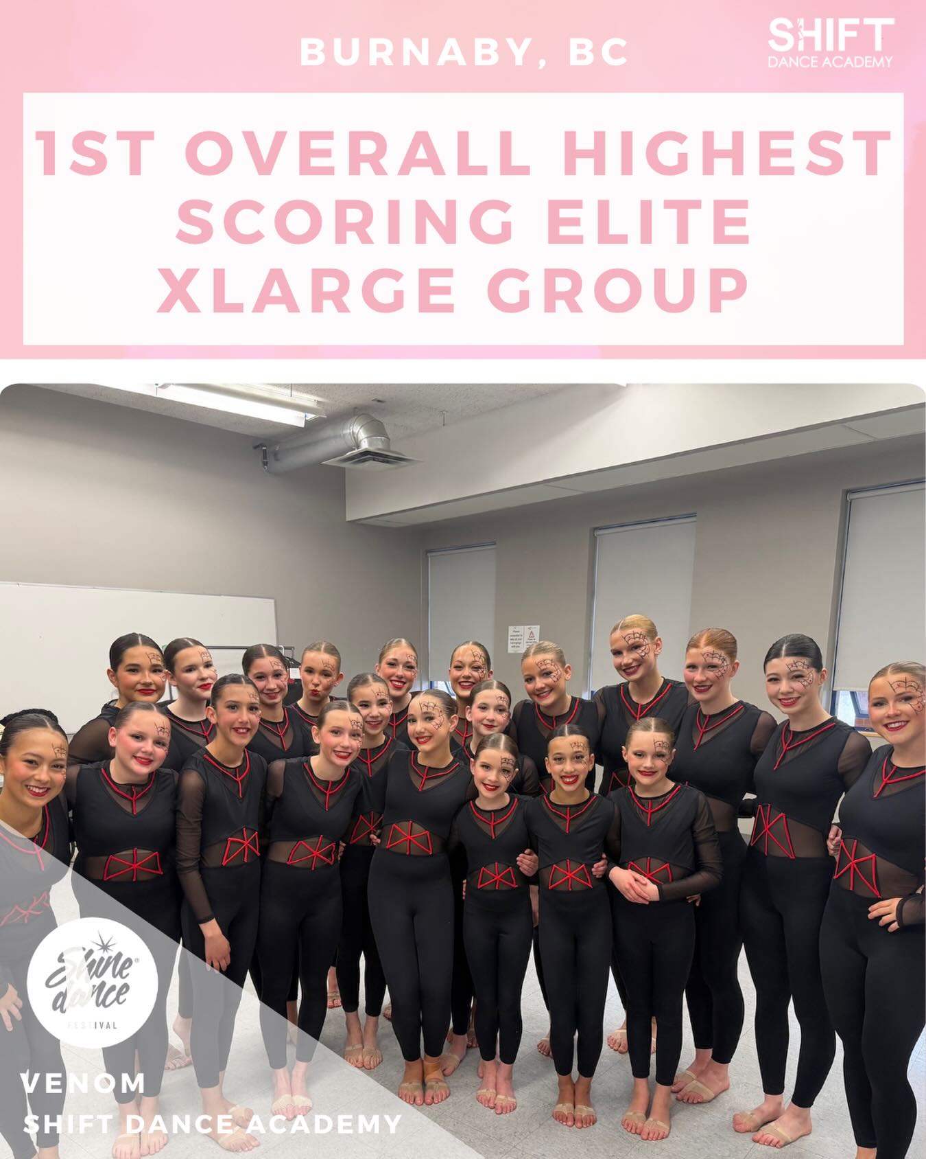 Woohoo! 

Congrats to Advanced Line for receiving 1st Overall Highest Scoring Elite X-Large Group last weekend at Shine Dance Festival!