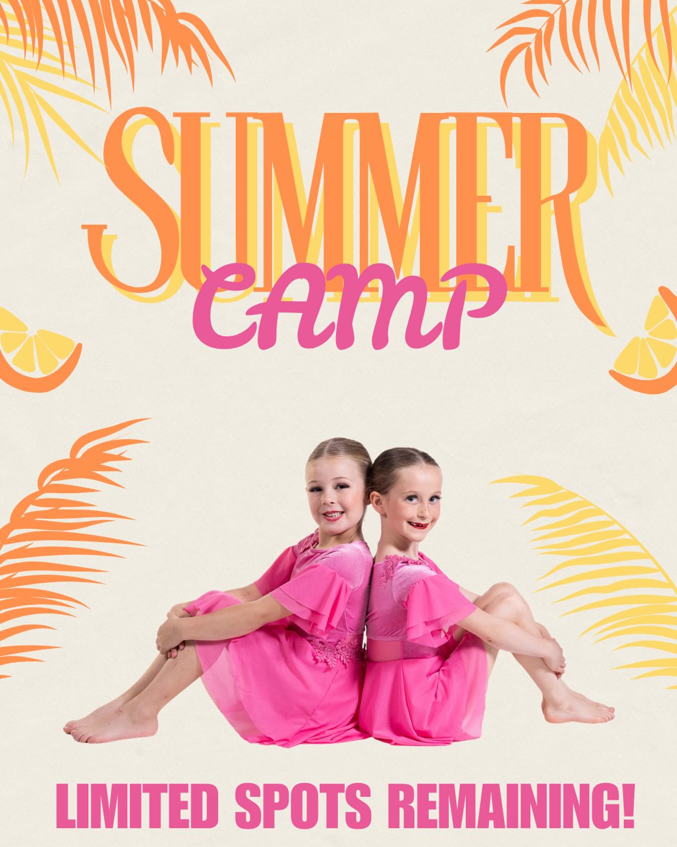 *LIMITED SPOTS REMAINING*
Make sure to secure a spot at summer camp before they’re all gone. Camps run July 6-10th and August 10-14th, hope to see you there!!