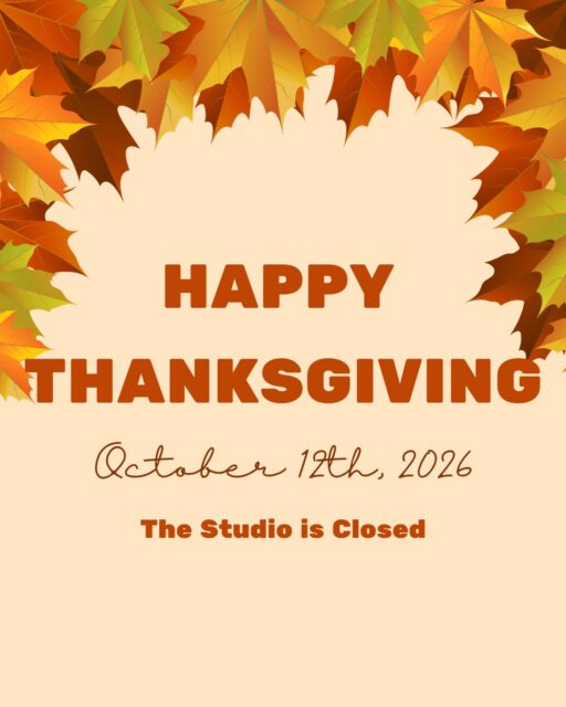 Happy Thanksgiving! 

A friendly reminder, we are closed Monday, October 12th. Classes will resume as usual tomorrow! 

Have a wonderful long weekend and enjoy your Thanksgiving with family & friends 🧡